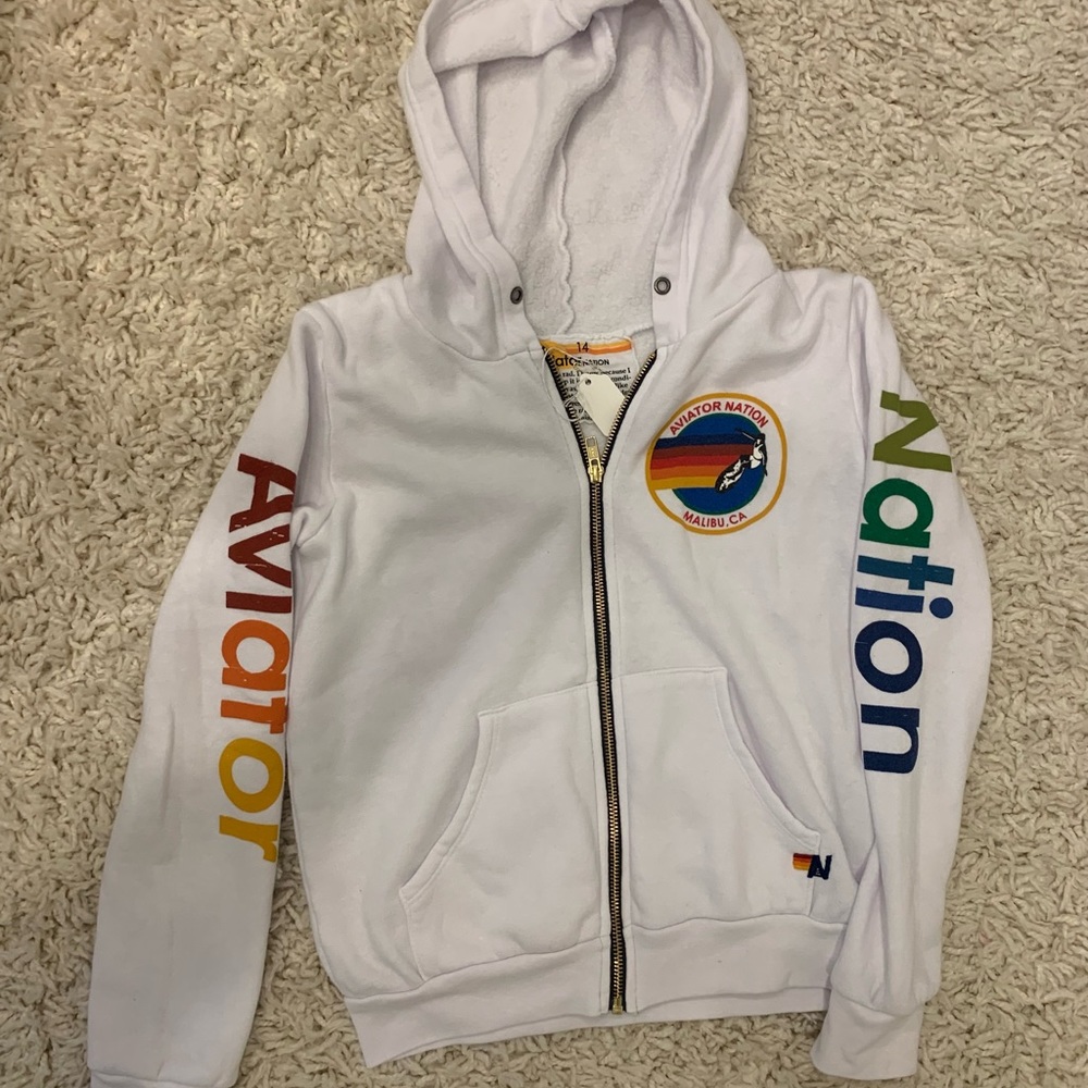 NWT - AVIATOR NATION KIDS LOGO ZIP UP 🤍